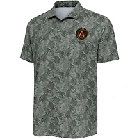 Men's Antigua Black Atlanta United FC Resort Button-Up Shirt