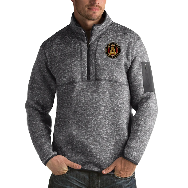 Veste à enfiler zippée quart de tour pour homme, modèle Fortune, noir chiné, du club Atlanta United FC, couleur grande et