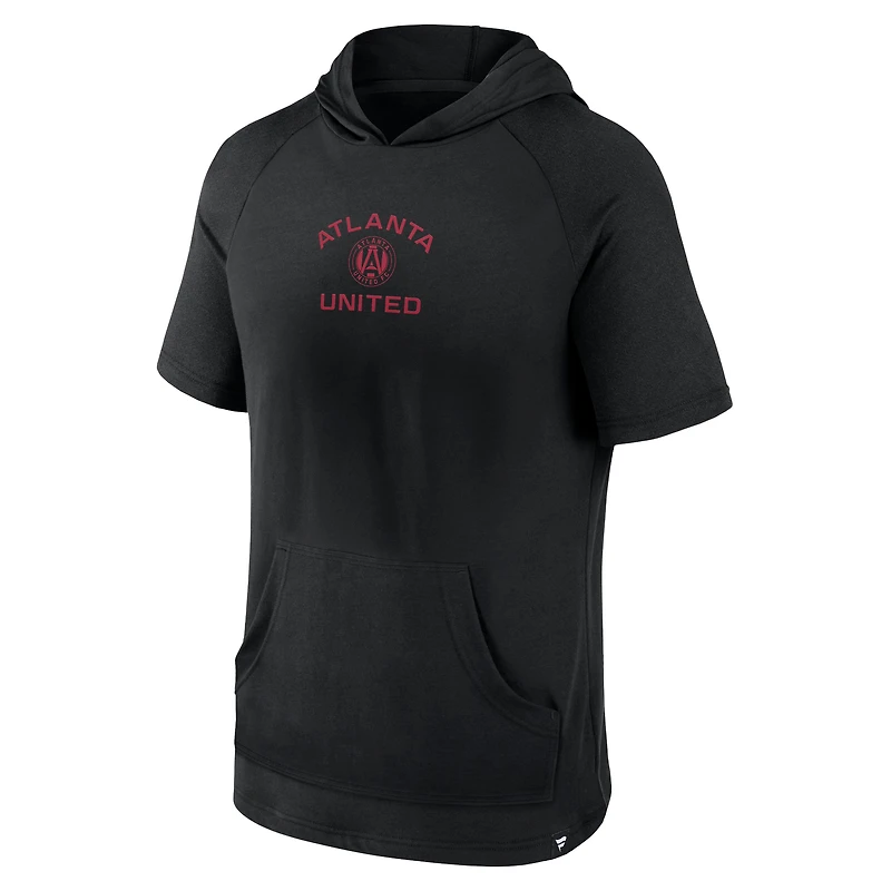 Men's Fanatics Black Atlanta United FC Match Raglan Short Sleeve Pullover Hoodie