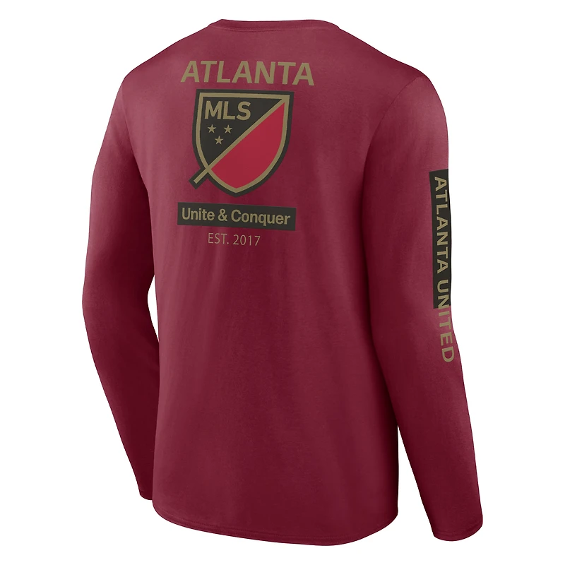 T-shirt à manches longues Atlanta United FC Constant Success rouge de marque Fanatics pour homme