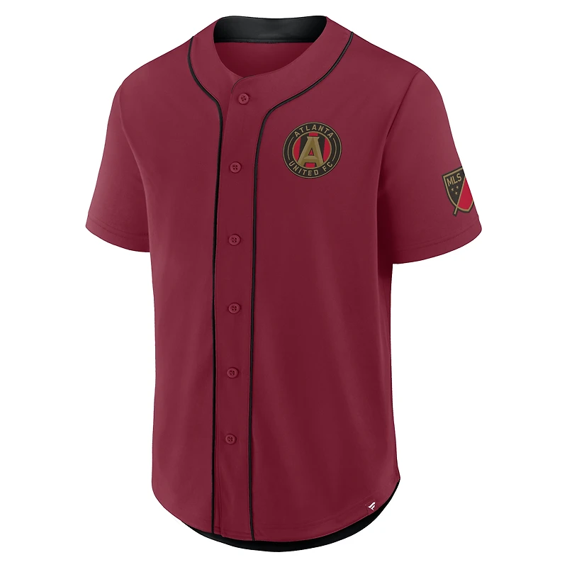 Maillot de baseball rouge Atlanta United FC Injury Time pour homme Fanatics
