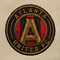 Men's Mitchell & Ness  Cream/Black Atlanta United FC Upside Down Pro Pinch Snapback Hat