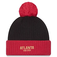 Men's New Era  Black/Red Atlanta United FC 2025 Jersey Hook Cuffed Knit Hat with Pom
