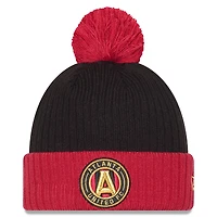 Men's New Era  Black/Red Atlanta United FC 2025 Jersey Hook Cuffed Knit Hat with Pom