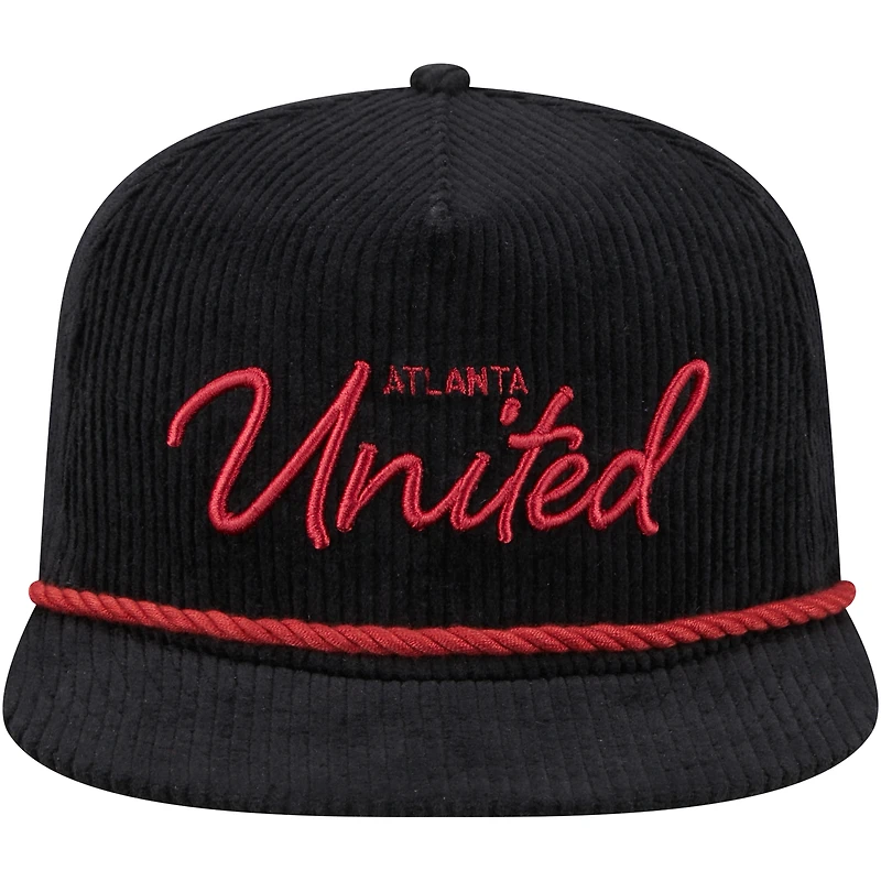 Men's New Era Black Atlanta United FC Corduroy Golfer Adjustable Hat