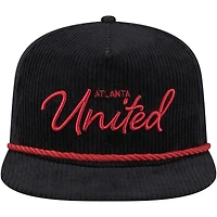 Men's New Era Black Atlanta United FC Corduroy Golfer Adjustable Hat