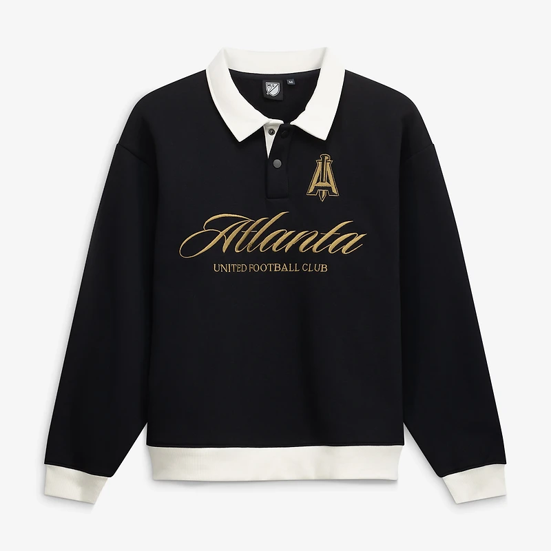 Polo de rugby à manches longues Atlanta United FC Touchline noir Sport Design Sweden pour homme