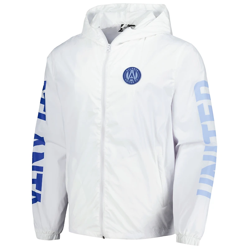 Men's White Atlanta United FC Graffiti Hoodie Full-Zip Windbreaker