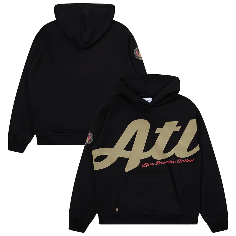 Sweat à capuche unisexe Live Breathe Futbol noir Atlanta United FC ATL