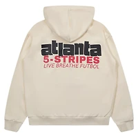 Unisex Live Breathe Futbol Cream Atlanta United FC Full-Zip Hoodie