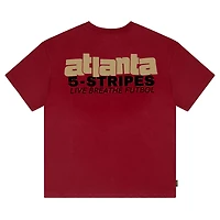 T-shirt unisexe Live Breathe Futbol rouge Atlanta United FC 5 bandes