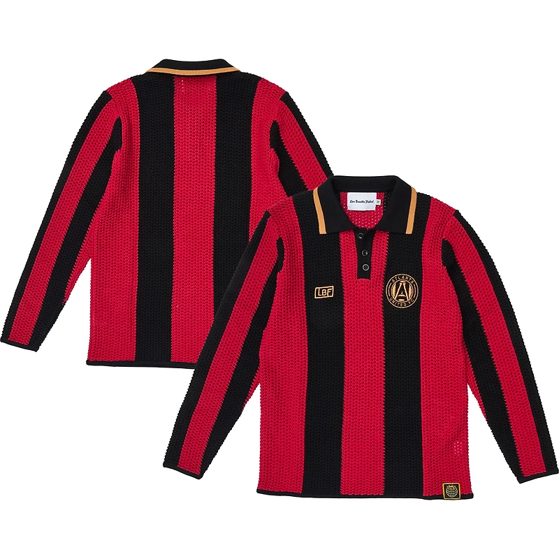 Unisex Live Breathe Futbol  Red Atlanta United FC Connector Collection Knitted Long Sleeve Polo