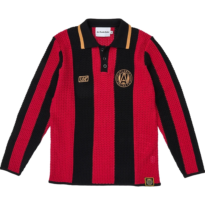 Unisex Live Breathe Futbol  Red Atlanta United FC Connector Collection Knitted Long Sleeve Polo