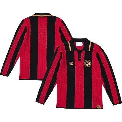 Unisex Live Breathe Futbol  Red Atlanta United FC Connector Collection Knitted Long Sleeve Polo