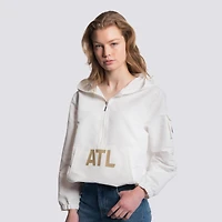 Women's Lusso  White Atlanta United FC Paige Half-Zip Hooded Jacket