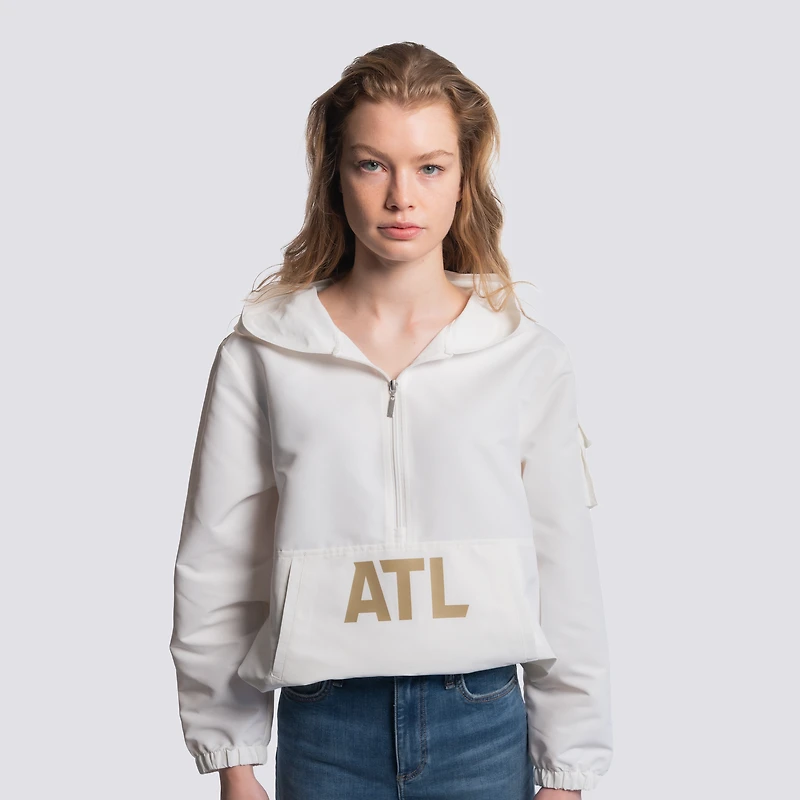 Veste à capuche mi-zip Paige pour femme Lusso White Atlanta United FC