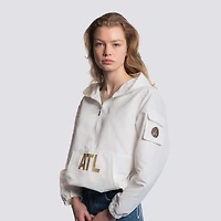 Veste à capuche mi-zip Paige pour femme Lusso White Atlanta United FC