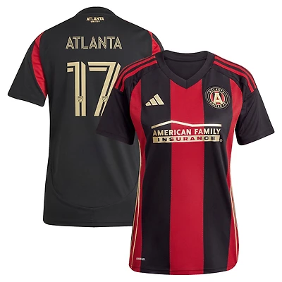 Women's adidas #17 Black Atlanta United FC 2025 The Connector Replica Player Jersey