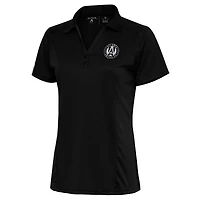 Women's Antigua Black Atlanta United FC Brushed Metallic Logo Tribute Polo