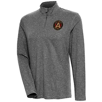 Women's Antigua  Heather Black Atlanta United FC Confront Quarter-Zip Pullover Top