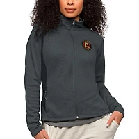 Veste zippée intégrale pour femme avec logo de l'équipe Atlanta United FC, couleur charbon chiné Antigua