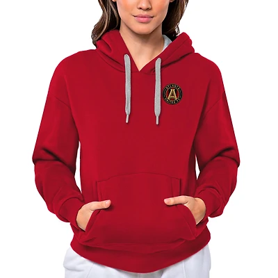 Sweat à capuche rouge Antigua pour femme avec logo de l'équipe Atlanta United FC