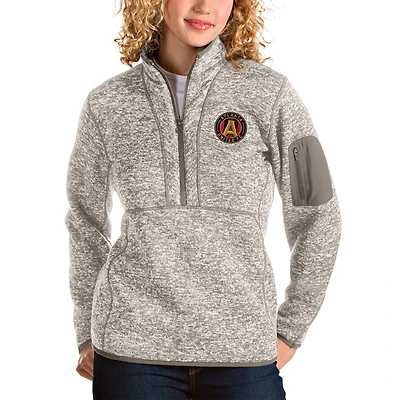 Veste à enfiler Fortune quart de zip pour femme, couleur tan Antigua Atlanta United FC