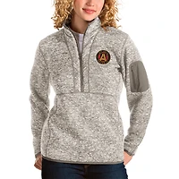 Veste à enfiler Fortune quart de zip pour femme, couleur tan Antigua Atlanta United FC