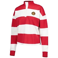 Women's Antigua  White Atlanta United FC Radical Rugby Stripe Long Sleeve T-Shirt