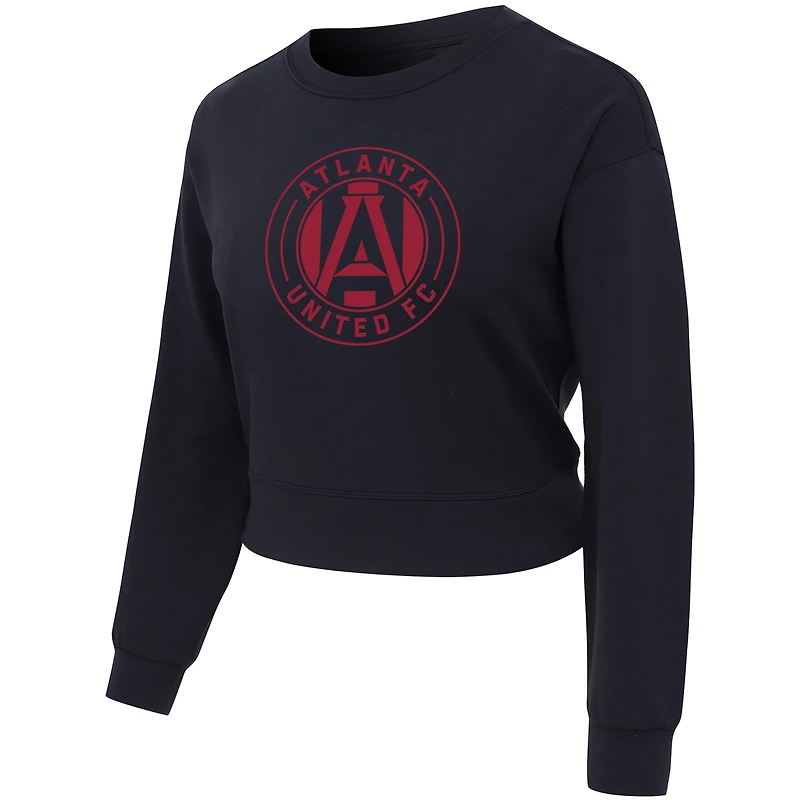Haut court à manches longues en tricot Darby noir Atlanta United FC Tri-Blend pour femme