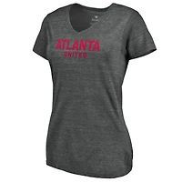T-shirt à col en V tri-blend pour femme avec inscription Fanatics Anthracite Atlanta United FC