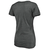 T-shirt à col en V tri-blend pour femme avec inscription Fanatics Anthracite Atlanta United FC