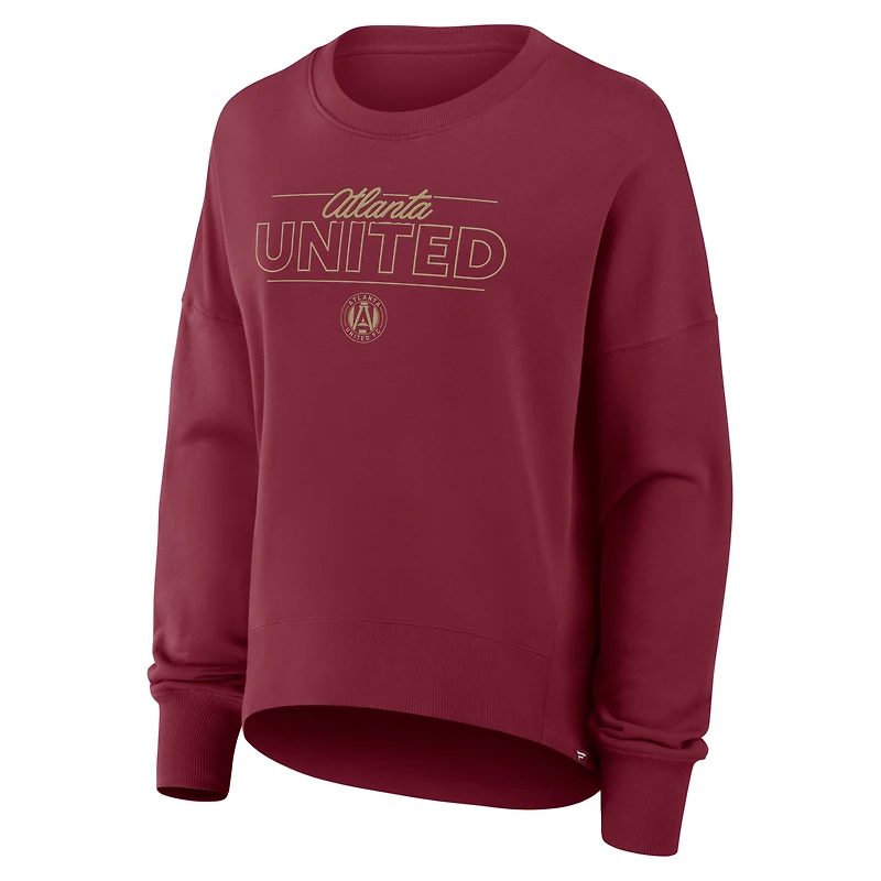 Women's Fanatics Red Atlanta United FC Oversized Captain Arm Band Pullover Sweatshirt