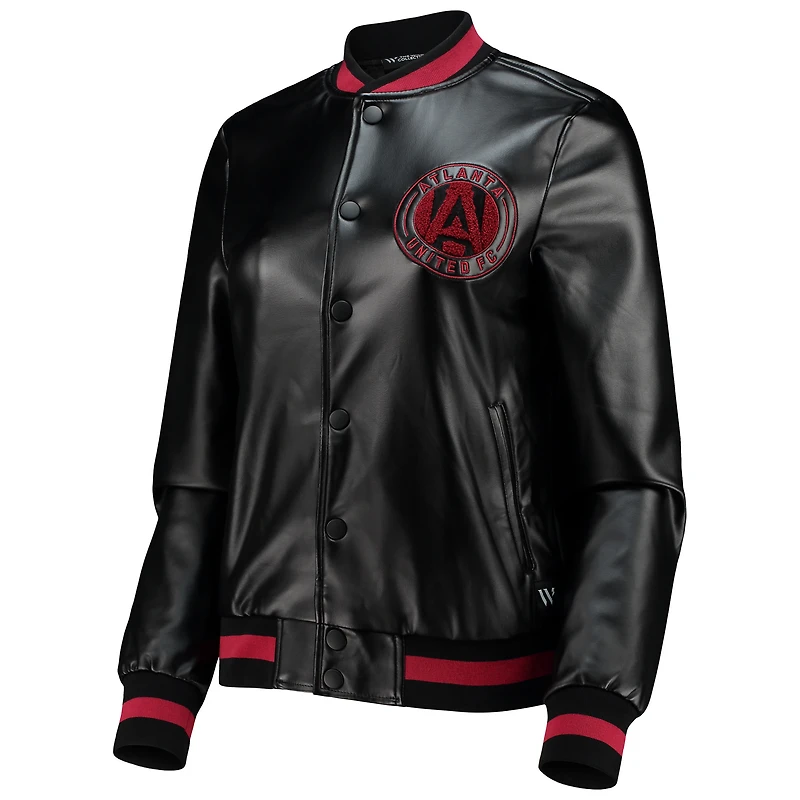 Women's The Wild Collective Black Atlanta United FC Full-Snap Bomber Jacket