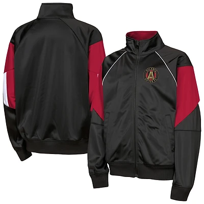 Youth Outerstuff  Black/Red Atlanta United FC Color Blocked Full-Zip Track Jacket
