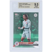 Antoine Griezmann Atletico de Madrid 2024-25 Topps Now Scores on Champions League 100th Appearance Green #47 #/99 BGS Authenticated 9.5 Card