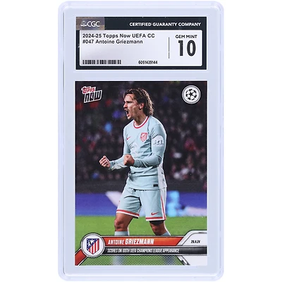 Antoine Griezmann Atletico de Madrid 2024-25 Topps Now UEFA Scores On 100th UEFA Champions League Appearance #47 CGC Authenticated 10 Card