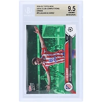 Julián Alvarez Atletico de Madrid 2024-25 Topps Now Brace in Comeback Victory Green #76 #/99 BGS Authenticated 9.5 Card