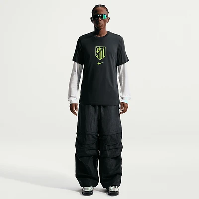 Men's Nike Black Atletico de Madrid Crest T-Shirt