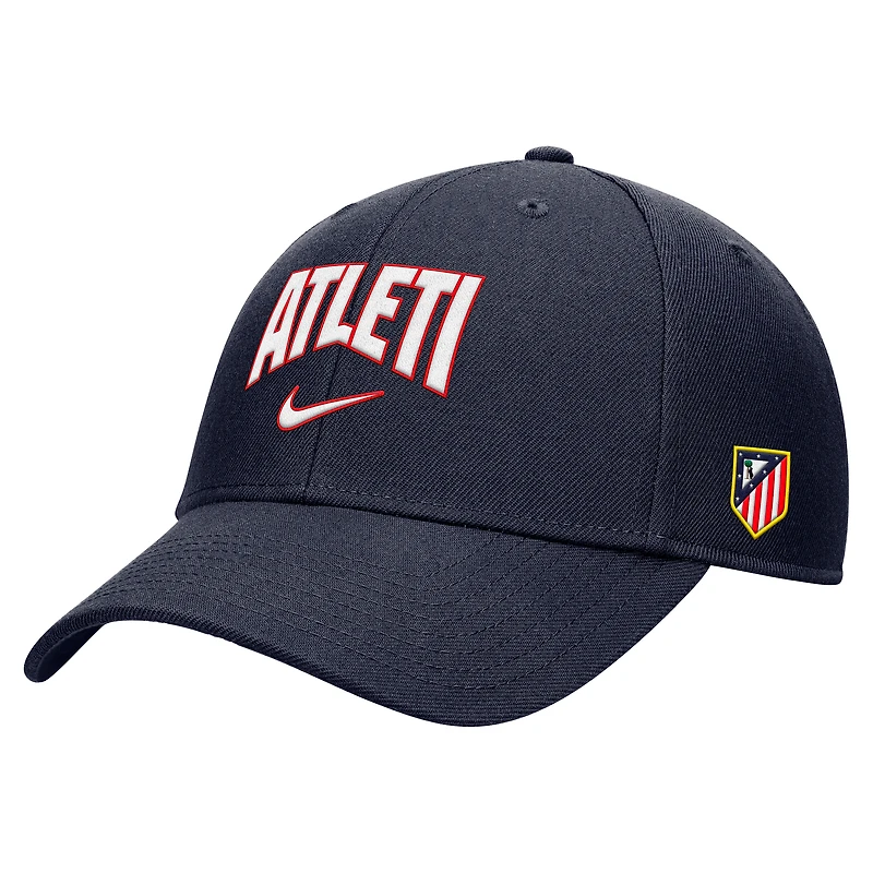 Casquette ajustable Nike Atlético de Madrid Rise bleu marine pour homme