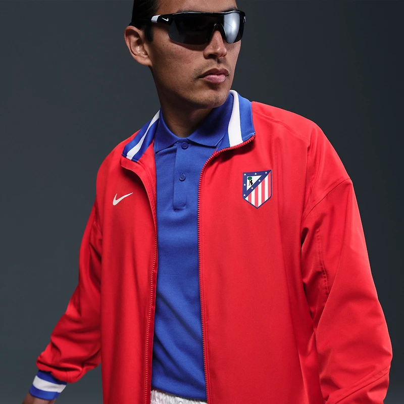 Veste Nike rouge Atlético de Madrid 2025/26 Strike Anthem entièrement zippée pour homme
