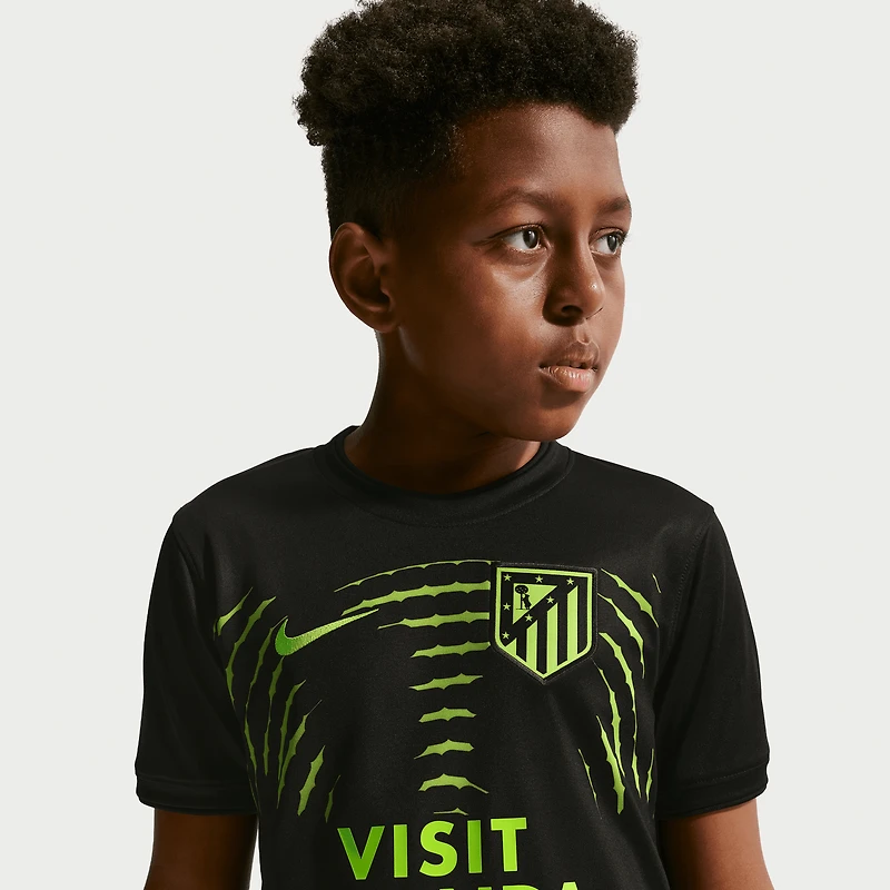 Maillot d'avant-match extérieur Nike Atlético de Madrid 2026/27 pour jeunes, noir