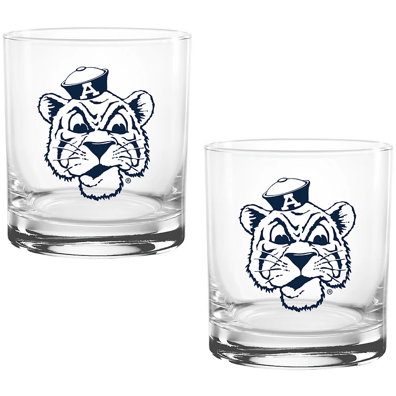 Auburn Tigers Two Pack 14oz. Vault Sketch Rocks Glass Set