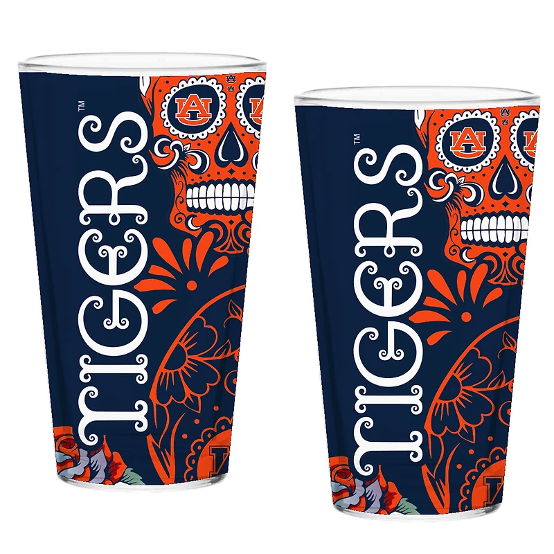 Auburn Tigers Two-Pack 16oz. Dia De Los Muertos Pint Glass Set