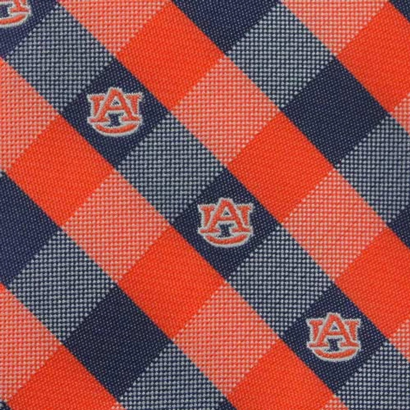 Cravate tissée à carreaux Auburn Tigers - Bleu marine/orange