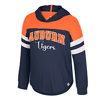 Girls Youth Colosseum Navy Auburn Tigers Reflection Hoodie Long Sleeve T-Shirt