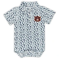 Infant Garb Navy Auburn Tigers Tom Allover Print Performance Polo Bodysuit