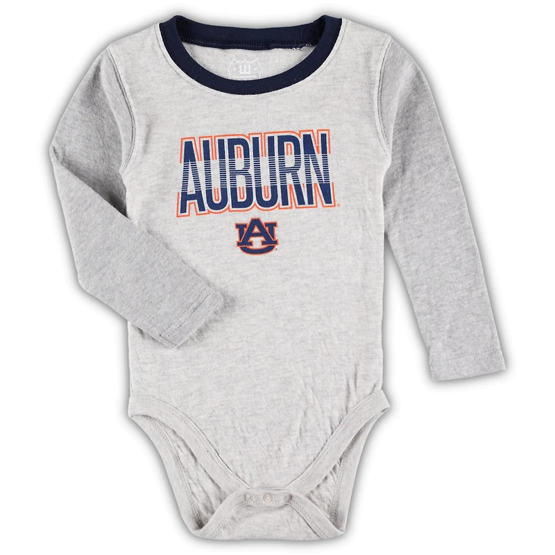 Wes & Willy Heather Grey Auburn Tigers Jie Ensemble body et pantalon à manches longues