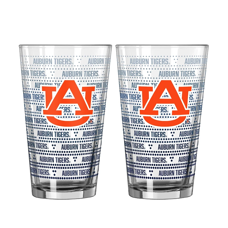 Logo Brands Auburn Tigers Two-Pack Chant Fade 16oz. Pint Glass Set