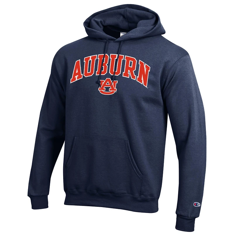 Sweat à capuche en polaire avec logo arqué Champion Navy Auburn Tigers pour homme